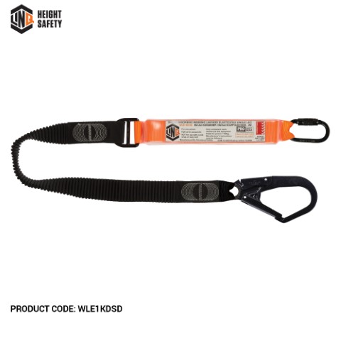 LINQ WEBBING LANYARD ELASTIC SNG LEG 1 X KARABINER 1 X D.A SCAFF HOOK